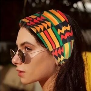 African Print Headband, Wide, Spandex Knit